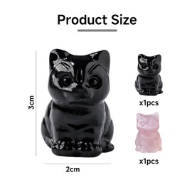 CYNOSURETECH 2 Pieces Of Crystal Cat Ornaments, Animal Decorative Ornaments, Home Desktop Decoration, Creative Carved Ornaments, Gift Ornaments