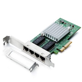 Gigabit 4 Port NIC with Intel I350 Chip, 1Gb Network Card Compare to Intel I350-T4 NIC, Quad RJ45 Ports, PCI Express 2.1 X4, Ethernet Card with Low Profile for Windows/Windows Server/Linux