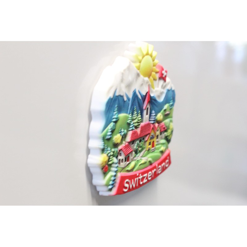 3D -SWITZERLAND ZURICH ALPS Fridge Magnet City Souvenir Travel Memory