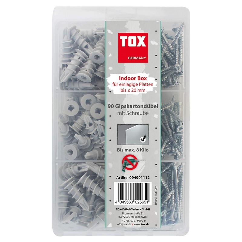 TOX plasterboard dowel assortment Indoor Box 180 pcs, 1 piece,