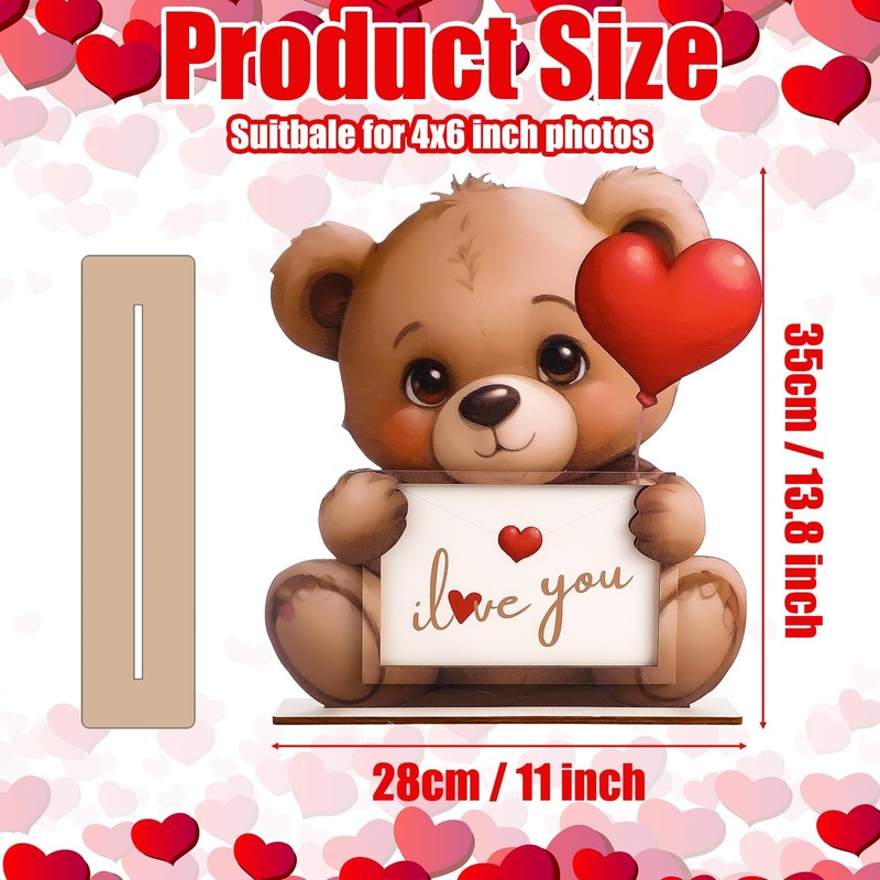 ZhowHoHo 2 PCS Valentine's Day Picture Frame 4 x 6