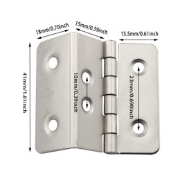 JianLing 4pcs Three-Folding Folding Hinges, 41x15mm Vintage Decorative Hinges with 24 Screws for Cabinet Door Luggage Jewelry Box Wooden Case Wardrobe