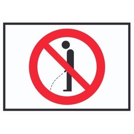Pee Prohibited Symbol Sign A6 (105 x 148 mm)