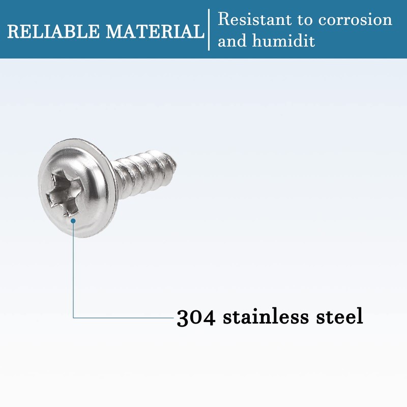 QUARKZMAN 2 x 8 mm Self-Tapping Screws x 50 Pieces