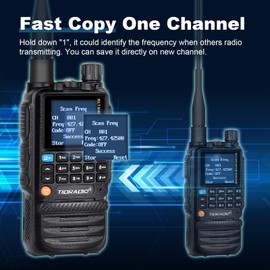 TIDRADIO TD-H3 GMRS Radio Handheld,Type C & Wireless Programming 8-Band Long Range Walkie Walkies Rechargeable Portable Two Way Radios Air Band, Frequency Match, DTMF Lock, NOAA FM AM- 1Pack