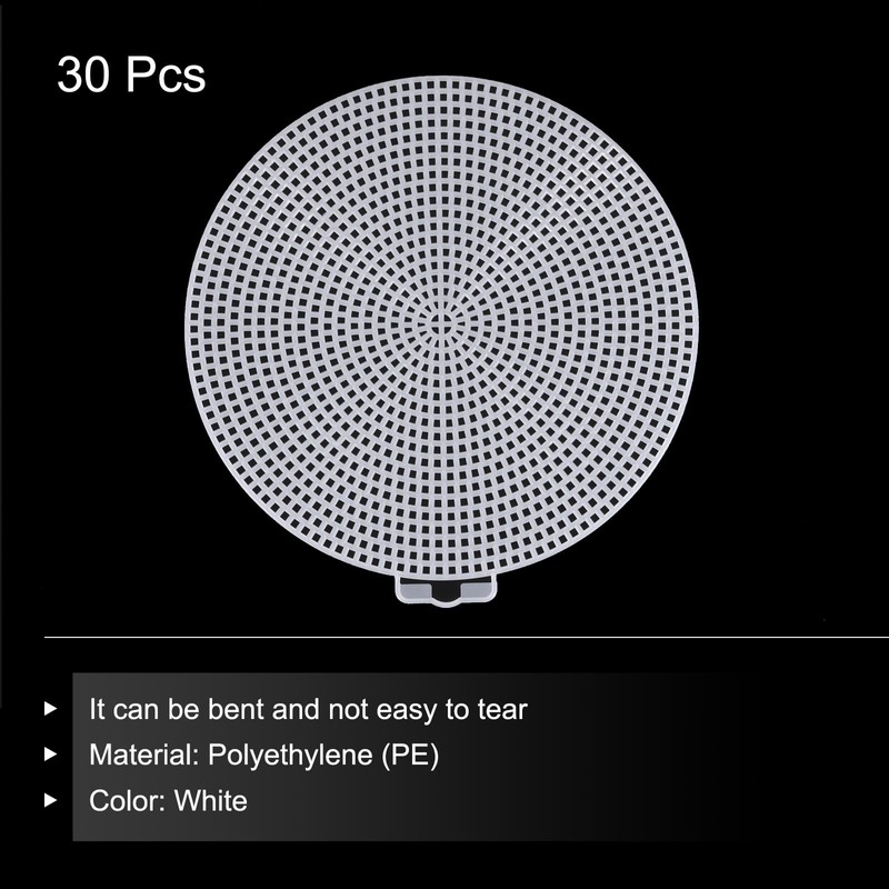 MECCANIXITY 5pcs 6" Plastic Mesh Canvas Sheet 13 Count Round