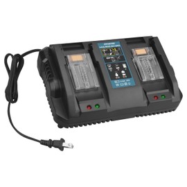 Banshee Rapid Dual Port Charger for 18V Batteries – Compatible with Makita BL1840, BL1860B – Replaces DC18RA, DC18RC, DC18RD