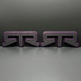 FMS Gear PAIR (2) RTR Fender Emblems Fits Ford MUSTANG Badge Nameplate Drift Decal - Purple