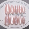 Light Pink Press on Nails Almond Fake Nails Glitter Magnetic