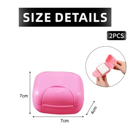 IUDWCG 2 Pieces Square Small Travel Soap Dish, Waterproof Portable Soap Dish Container with Lid for Home or OutdoorSolid Soap Dish for Travel Shower, Blue, pink