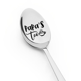 Papa's Tea Spoons Gift for Dad Father's Day Gifts for Men Grandpa Birthday Christmas Gifts for Father Granddad Long Distance Relationship Gifts for Papa Grandpa Gifts from Grandkids Grandchildren