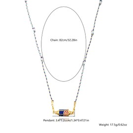 LUREME Boho Lucky Charm Necklace – Multi-Color String & Pearl Statement Necklace for Women, Love/Faith/Eye Rainbow Jewelry (nl006356-1)