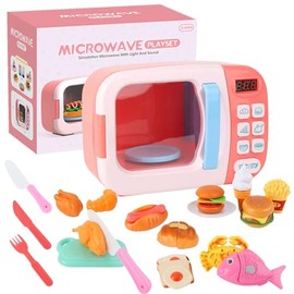 Cocina de Juguete para Niña y Niño, 31 Piezas Juguetes de Microondas de Horno, Juego de Juguetes de Microondas con luz y Sonido, Juego de Imitacion de