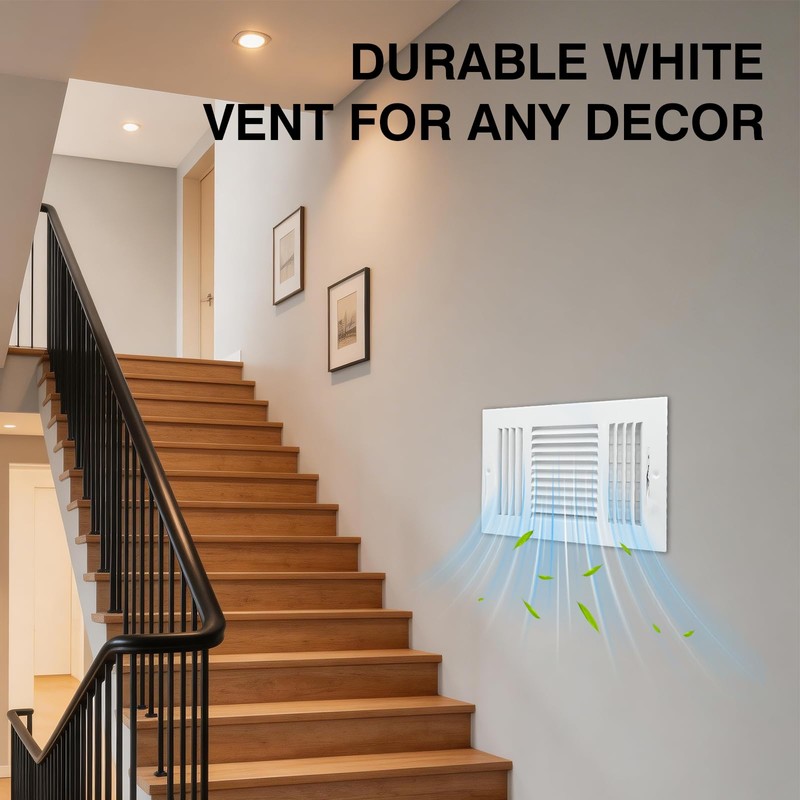 10x6 Inch(Duct Opening) FanGoFast Ceiling Register Wall Vent 3-Way Steel