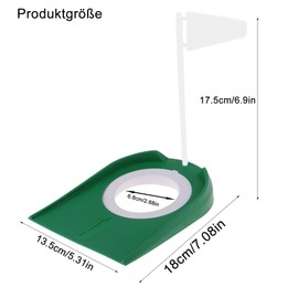 2 Pieces Golf Practice Putter Pad, Plastic Golf Indoor Outdoor Putting Cup Practice Aids Adjustable Hole and Flag, Golf Putting Mat for Practice Golf Practice Putter Pad