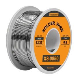 Twocorn 63/37 Solder Wire, high Purity no-wash tin-Lead Rosin cored Wire with 1.8% Flux for Electric Soldering (0.8mm 50g)