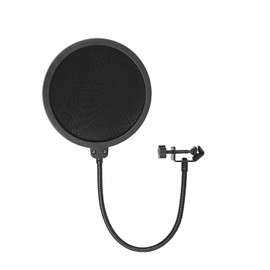 Musiin Recording Microphone Pop Filter, Large Dual Layer Recording Studio Pop Shield Flexible Metal Gooseneck Professional Pop Filter (Black)