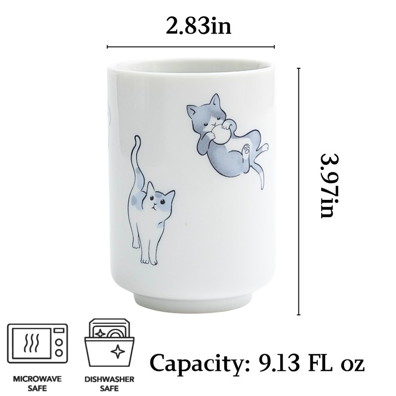 Manekineko-Ai Japanese green tea cup Cat Yunomi Made in Japan