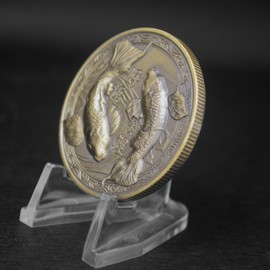 Good Luck to You Chinese Koi Fish Lucky Coin Carp Mascot Challenge Coin for Prosperity and Good Fortune - Lottery Tickets Scratcher Tool