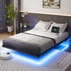 Liians Full Size Modern Floating Bed Frame with Smart LED