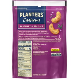 PLANTERS Cashews Rosemary & Sea Salt, Party Snacks, 5 Oz Bag
