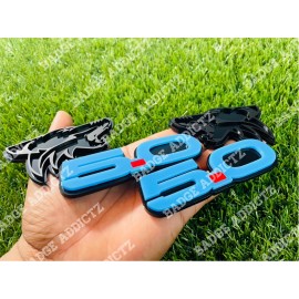 Badge Addictz Coyote 5.0 Emblem Badges Light Blue Matte Black On Glossy Black Racing Fast Car