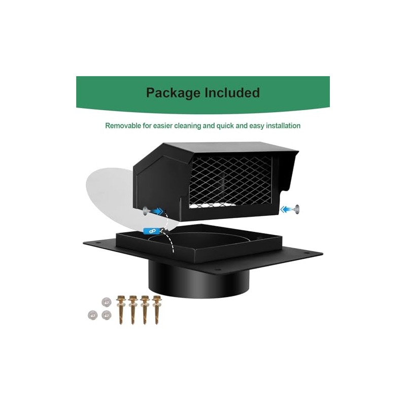 4 inch Roof Vent Cap, Removable Roof Vent, Bathroom Exhaust