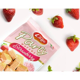 Gastone Lago Party Variety Wafers Cream Filling 8.82 oz, 250g (Pack of 3) (Chocolate / Vanilla / Strawberry, 3-Pack)