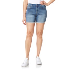 WallFlower Women's Size Irresistible Denim Shorts High-Rise Insta Soft Juniors (Standard, Holly, 24 Plus