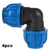 4Pcs Elbow Connector, PE Plastic Water Connector, Water Pipe 32mm