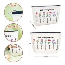 Sugchairo Christian Gifts For Women God Says You Are Cosmetic Bags For Women Small Makeup Bag Cosmetic Bag For Purse Travel Makeup Bag Christmas Birthday Gifts For Women Girls Friends