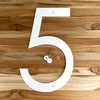 12 inch Large Modern House Numbers, white plastic with hardware
