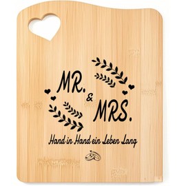 Hochzeitsgeschenke für Brautpaar, Holzbrett Hochzeit mit persönlicher Note, 27.5 x 21.5 cm, Ideale Größe für Küchengebrauch, Langlebiges Design für Hochzeitstag Geschenke für Paare
