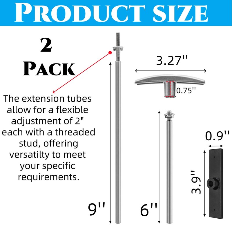 Acshio 2 Pack RV Waste Valve Handle Replacement, Universal Fit