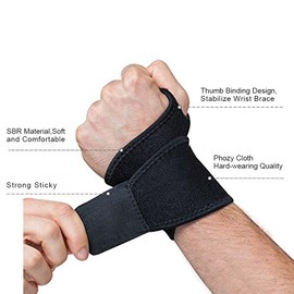 Hually Wrist Bandages, (Set of 2) Adjustable Wrist Support with Velcro Fastening, Thumb Brace, Breathable Wrist Wrap Band Provides Hand Support for Fitness, Weightlifting