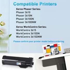CLYWENSS 3610 3615 Toner Cartridge Replacement for Xerox 106R02722 106R02720 for Phaser 3610 3610N 3610DN 3610DNW, Workcentre 3615 3615DN 3615DNW Printer (High Yield-14,100 Pages, 1-Black)