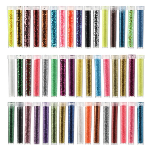 glitzer basteln in 48 Farben, Bastelglitzer und Glitzerpulver zum Basteln,