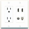 Wallplate City 1 Port COAX 2 HD PHONE Wall Plate-Outlet White