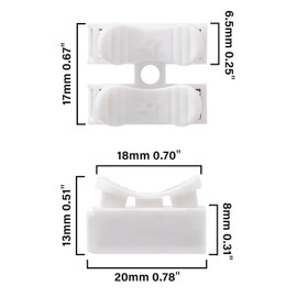 AUKENIEN Pack of 100 2P CH-2 Lustre Terminals, Pluggable Cable Connectors, Lustre Terminals, 2-Pin Wire Connectors, Quick Connector for Cable Connection, Small, White