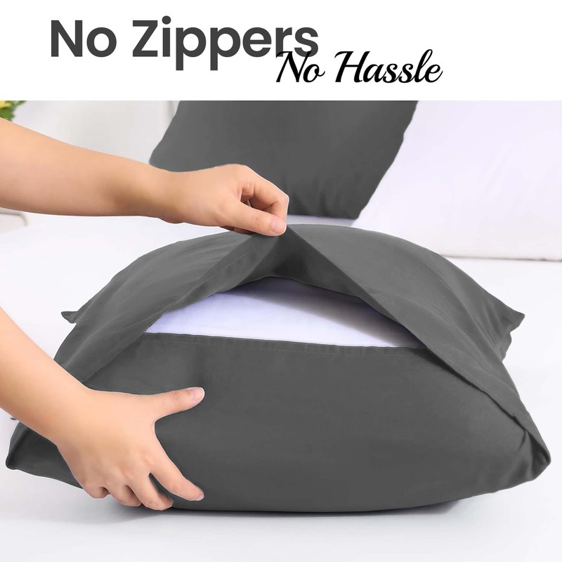 Imperial Rooms Pillow Cases 2 Pack Brushed Microfibre Pillow Covers