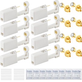 Orglace 38 Pcs Ear Piercing Kit, Disposable Ear Piercing Gun with Cubic Zirconia Stud,Self Ear Piercer Kit Tool at Home (231# Gold)