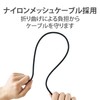 Elecom DH-HDP14ES10SBK HDMI Cable, Premium Ver. 2.0, Thin, Bend-resistant, Nylon