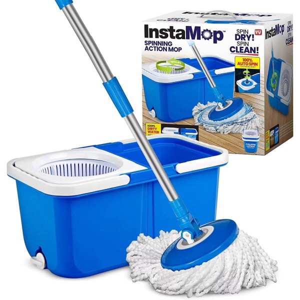 Unbranded Spin Mop and Bucket Set with Wringer Microfiber Mop