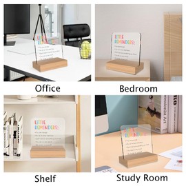 ZuEiiDop Inspirational Gifts for Women Coworker Friend Little Reminders Acrylic Sign Plaque Encouragement Mental Health Gifts Positive Affirmation Desk Decorations for Girls Motivational Cheer Up Gift