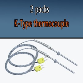 2 Packs tce-k05h5-100 K-Type thermocouple Probe M8 Screw Temperature Range 77°F to 1472°F
