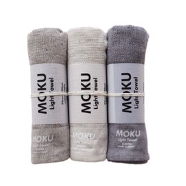 【 コンテックス】 MOKU ＜59350-90＞ フェイスタオル Mサイズ3本セット (グレー・アーモンド・パープル）
