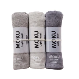 【 コンテックス】 MOKU ＜59350-90＞ フェイスタオル Mサイズ3本セット (グレー・アーモンド・パープル）