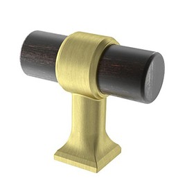 Liberty 1-9/16 in. (40mm) Vintage Black Wood Bar Cabinet Knob with Bayview Brass