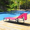 GYMAX Tanning Chair, 350lbs Beach Lounge Chair with Face Hole,