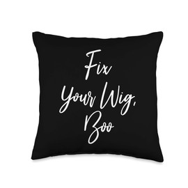 Fix Your Wig, Boo Throw Pillow